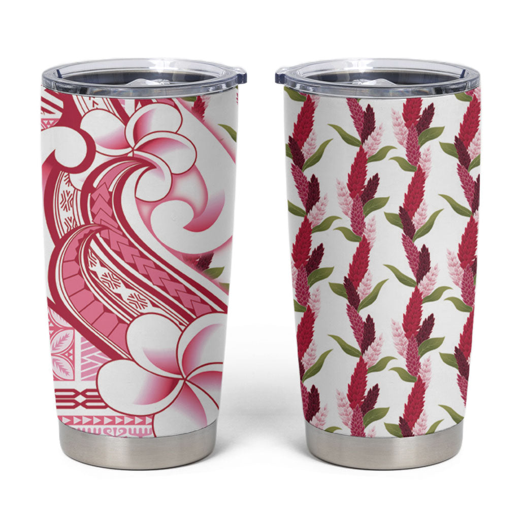 Samoa Teuila Tumbler Cup White Samoan Siapo Motifs LT05 White - Polynesian Pride