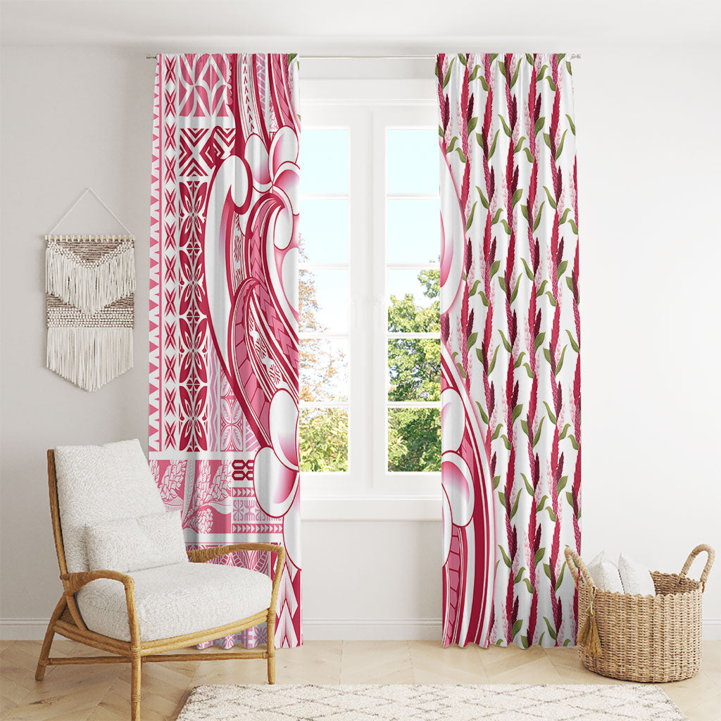 Samoa Teuila Window Curtain White Samoan Siapo Motifs