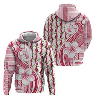 Samoa Teuila Zip Hoodie White Samoan Siapo Motifs LT05 - Polynesian Pride