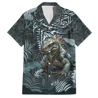 Hawaii Mo'o Lizard God Family Matching Long Sleeve Bodycon Dress and Hawaiian Shirt Polynesian Style LT05 Dad's Shirt - Short Sleeve Green - Polynesian Pride