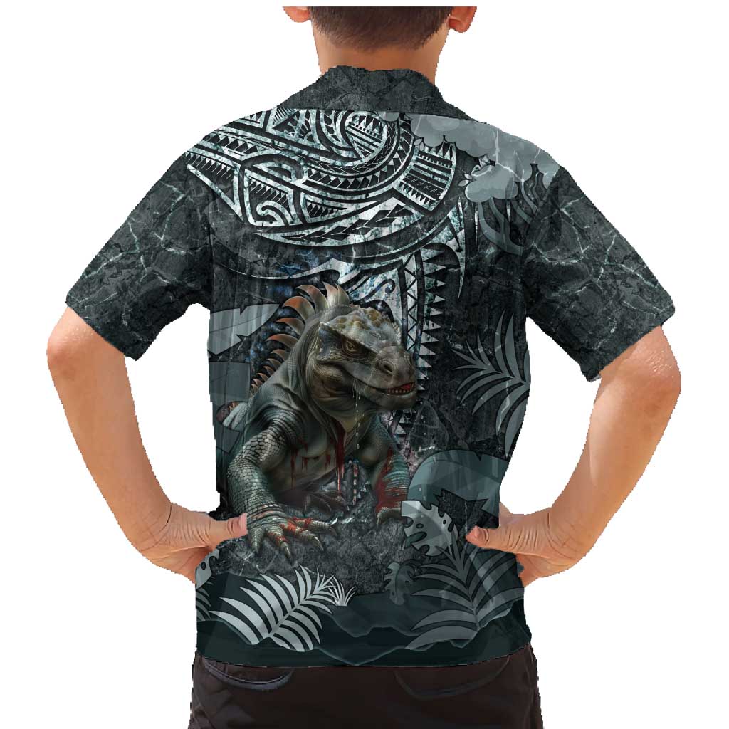 Hawaii Mo'o Lizard God Family Matching Mermaid Dress and Hawaiian Shirt Polynesian Style LT05 - Polynesian Pride