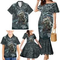 Hawaii Mo'o Lizard God Family Matching Mermaid Dress and Hawaiian Shirt Polynesian Style LT05 - Polynesian Pride