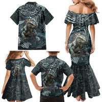 Hawaii Mo'o Lizard God Family Matching Mermaid Dress and Hawaiian Shirt Polynesian Style LT05 - Polynesian Pride