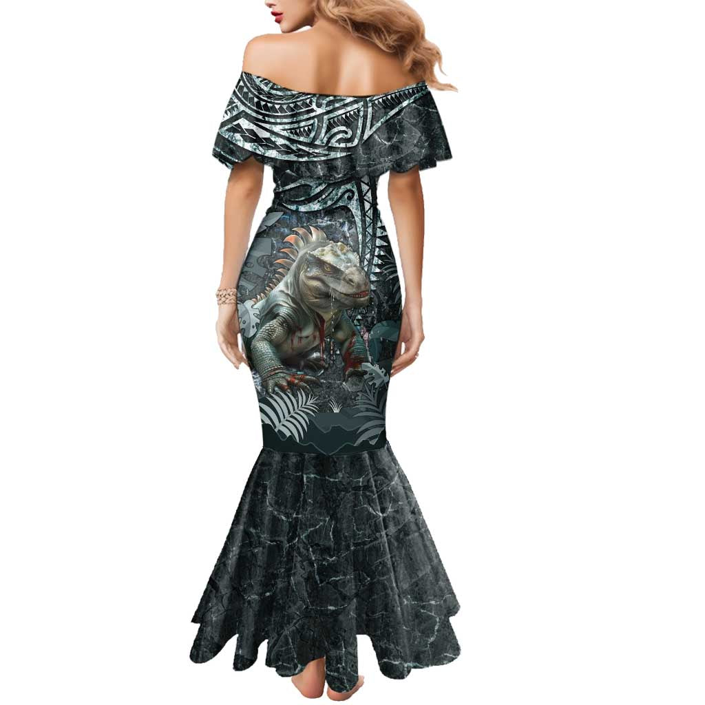 Hawaii Mo'o Lizard God Family Matching Mermaid Dress and Hawaiian Shirt Polynesian Style LT05 - Polynesian Pride