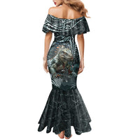 Hawaii Mo'o Lizard God Family Matching Mermaid Dress and Hawaiian Shirt Polynesian Style LT05 - Polynesian Pride