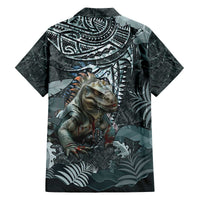 Hawaii Mo'o Lizard God Family Matching Off The Shoulder Long Sleeve Dress and Hawaiian Shirt Polynesian Style LT05 - Polynesian Pride