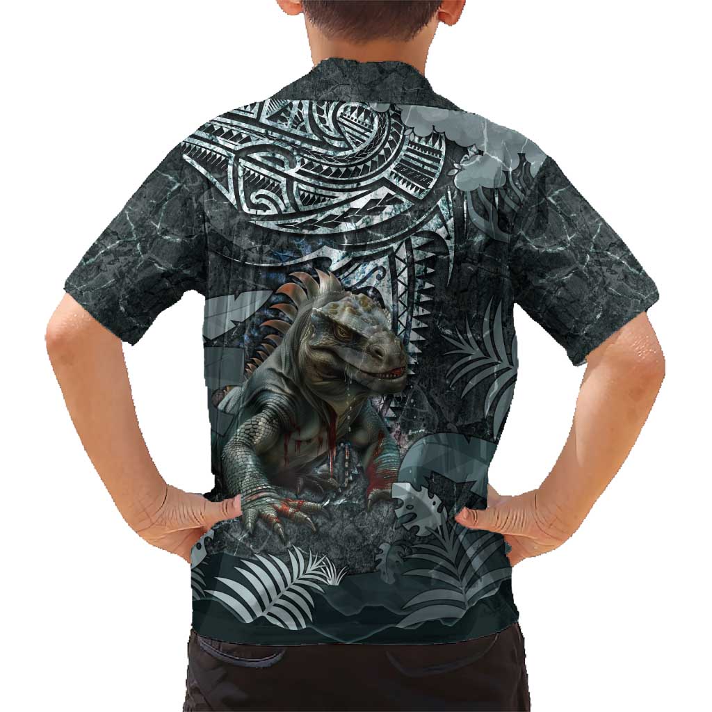 Hawaii Mo'o Lizard God Family Matching Short Sleeve Bodycon Dress and Hawaiian Shirt Polynesian Style LT05 - Polynesian Pride