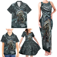 Hawaii Mo'o Lizard God Family Matching Tank Maxi Dress and Hawaiian Shirt Polynesian Style LT05 - Polynesian Pride