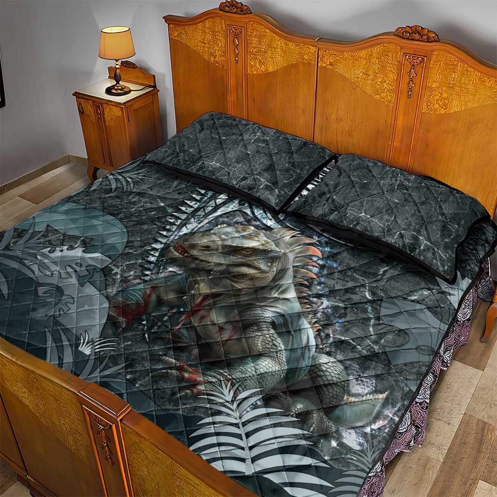 Hawaii Mo'o Lizard God Quilt Bed Set Polynesian Style