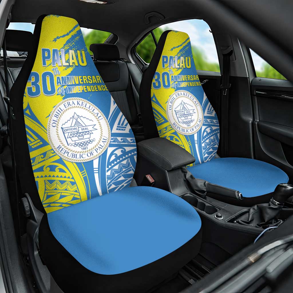 Palau Independence Day Car Seat Cover Happy 30th Anniversary LT05 One Size Blue - Polynesian Pride