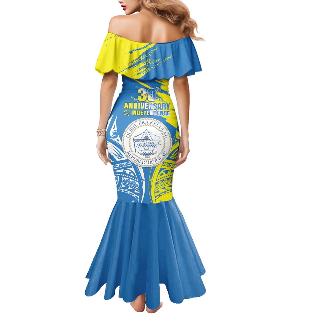 Palau Independence Day Family Matching Mermaid Dress and Hawaiian Shirt Happy 30th Anniversary LT05 - Polynesian Pride