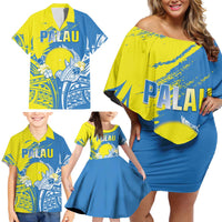 Palau Independence Day Family Matching Off Shoulder Short Dress and Hawaiian Shirt Happy 30th Anniversary LT05 - Polynesian Pride