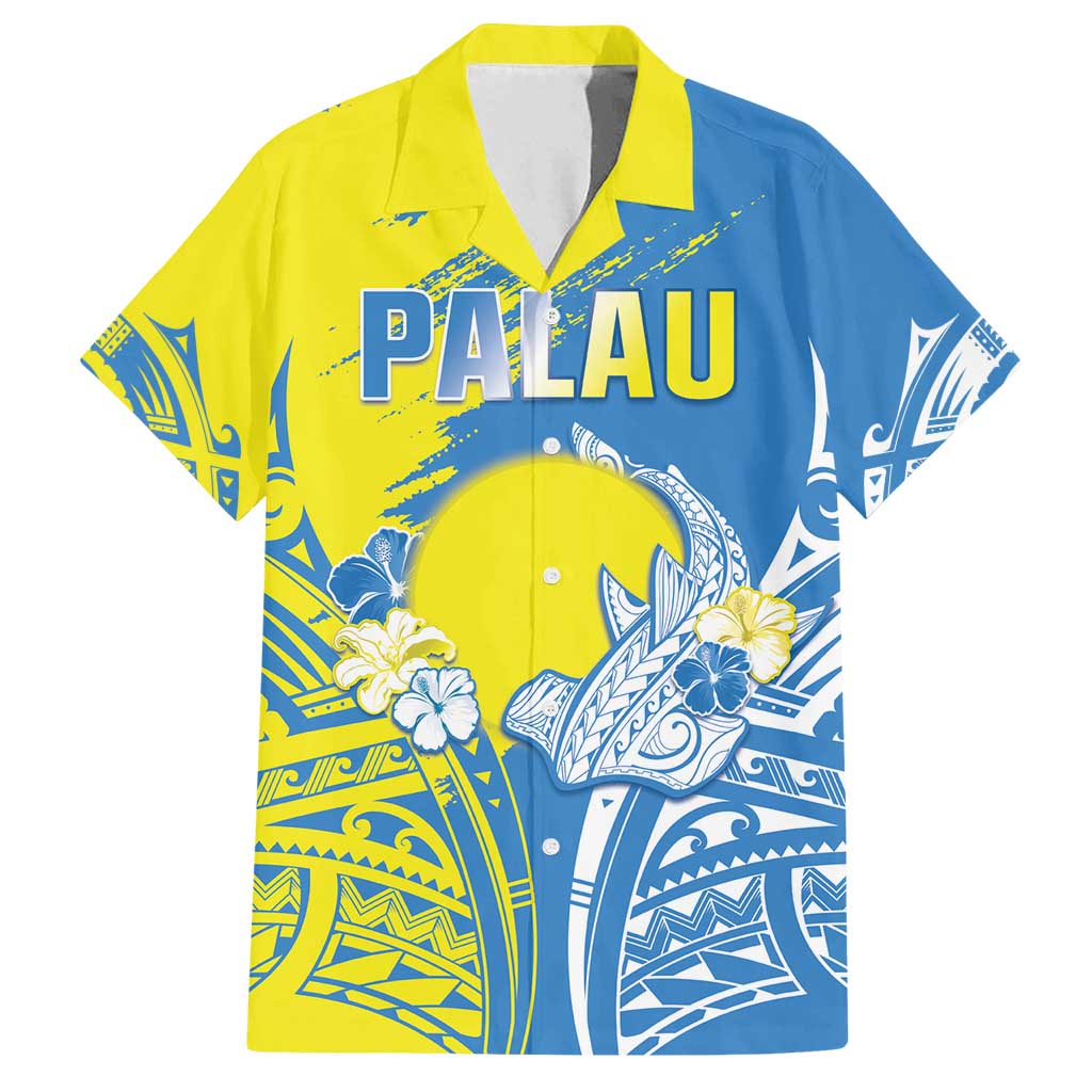 Palau Independence Day Family Matching Summer Maxi Dress and Hawaiian Shirt Happy 30th Anniversary LT05 Dad's Shirt - Short Sleeve Blue - Polynesian Pride