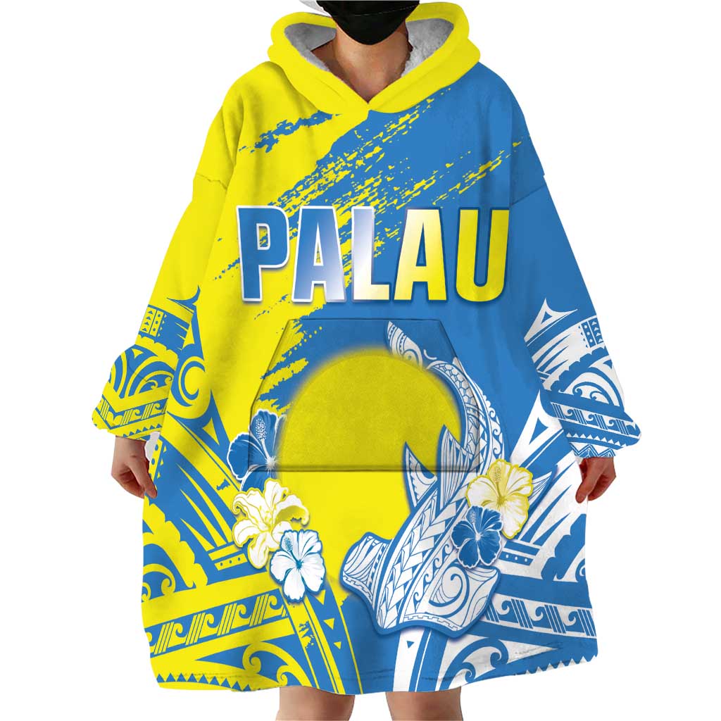 Palau Independence Day Wearable Blanket Hoodie Happy 30th Anniversary
