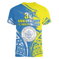 Palau Independence Day Women V-Neck T-Shirt Happy 30th Anniversary