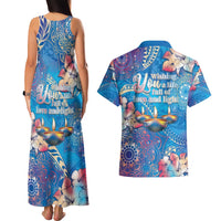 Happy Diwali Festival Couples Matching Tank Maxi Dress and Hawaiian Shirt Diya Lamp Rangoli With Polynesian Pattern LT05 - Polynesian Pride