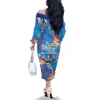 Happy Diwali Festival Family Matching Off The Shoulder Long Sleeve Dress and Hawaiian Shirt Diya Lamp Rangoli With Polynesian Pattern LT05 - Polynesian Pride