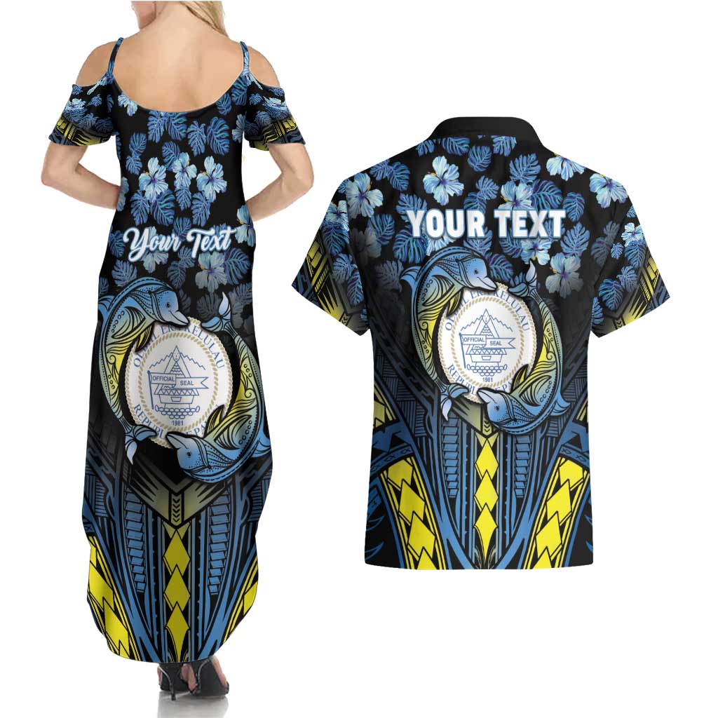 Personalised Palau Couples Matching Summer Maxi Dress and Hawaiian Shirt Polynesian Dolphin Tropical Hibiscus Style LT05 - Polynesian Pride