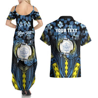 Personalised Palau Couples Matching Summer Maxi Dress and Hawaiian Shirt Polynesian Dolphin Tropical Hibiscus Style LT05 - Polynesian Pride