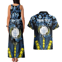 Personalised Palau Couples Matching Tank Maxi Dress and Hawaiian Shirt Polynesian Dolphin Tropical Hibiscus Style LT05 - Polynesian Pride