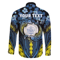 Personalised Palau Family Matching Off The Shoulder Long Sleeve Dress and Hawaiian Shirt Polynesian Dolphin Tropical Hibiscus Style LT05 - Polynesian Pride