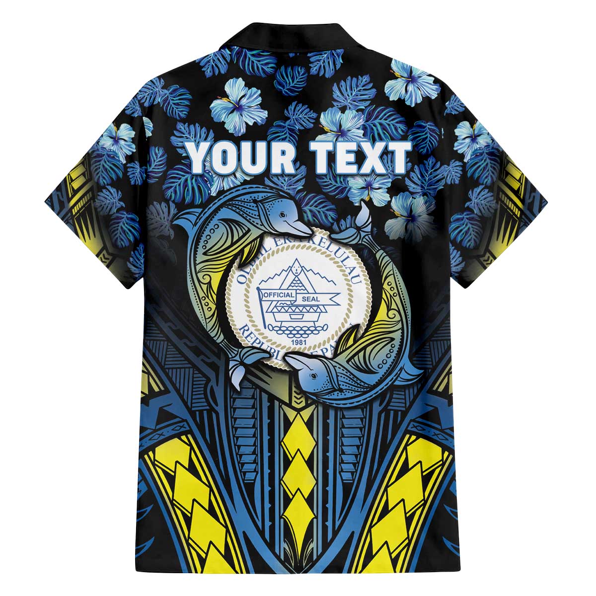Personalised Palau Family Matching Puletasi and Hawaiian Shirt Polynesian Dolphin Tropical Hibiscus Style LT05 - Polynesian Pride