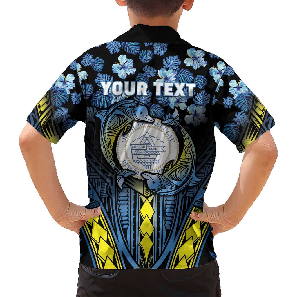 Personalised Palau Family Matching Short Sleeve Bodycon Dress and Hawaiian Shirt Polynesian Dolphin Tropical Hibiscus Style LT05 - Polynesian Pride