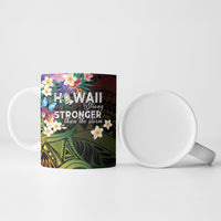 Hawaii Strong Ceramic Mug Polynesian Tribal Tropical Flowers