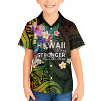 Hawaii Strong Hawaiian Shirt Polynesian Tribal Tropical Flowers