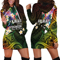 Hawaii Strong Hoodie Dress Polynesian Tribal Tropical Flowers