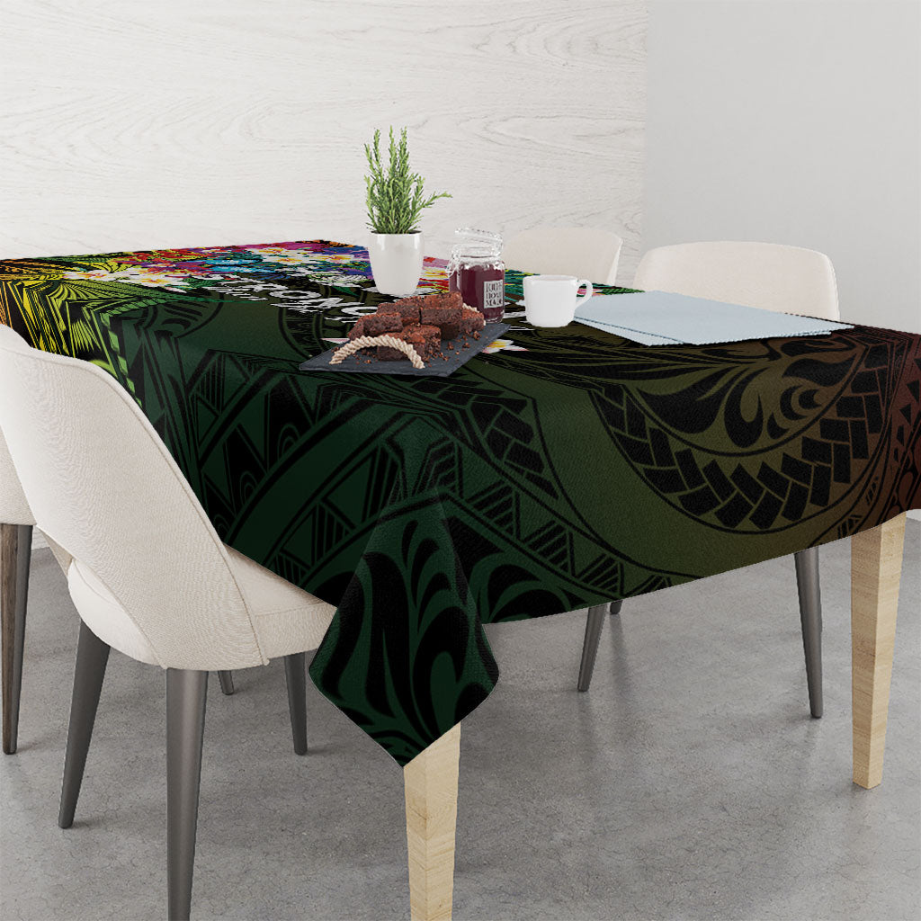 Hawaii Strong Tablecloth Polynesian Tribal Tropical Flowers