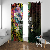 Hawaii Strong Window Curtain Polynesian Tribal Tropical Flowers