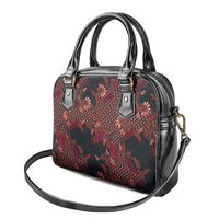 Indonesian Parang Batik Shoulder Handbag Red Floral Pattern LT05 - Polynesian Pride