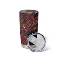 Indonesian Parang Batik Tumbler Cup Red Floral Pattern