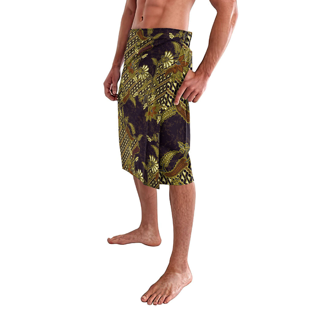 Indonesian Parang Batik Lavalava Yellow Floral Pattern