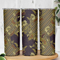 Indonesian Parang Batik Skinny Tumbler Yellow Floral Pattern
