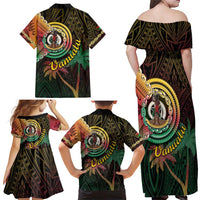 Vanuatu Espiritu Santo Island Family Matching Off Shoulder Maxi Dress and Hawaiian Shirt Beach Landscape LT05 - Polynesian Pride