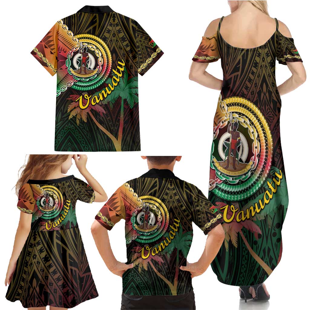 Vanuatu Espiritu Santo Island Family Matching Summer Maxi Dress and Hawaiian Shirt Beach Landscape LT05 - Polynesian Pride