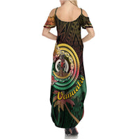 Vanuatu Espiritu Santo Island Family Matching Summer Maxi Dress and Hawaiian Shirt Beach Landscape LT05 - Polynesian Pride