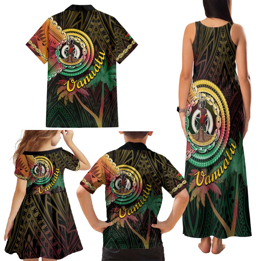 Vanuatu Espiritu Santo Island Family Matching Tank Maxi Dress and Hawaiian Shirt Beach Landscape LT05 - Polynesian Pride