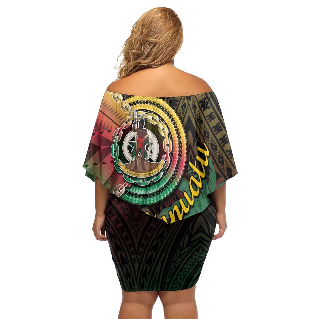 Vanuatu Espiritu Santo Island Off Shoulder Short Dress Beach Landscape
