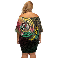 Vanuatu Espiritu Santo Island Off Shoulder Short Dress Beach Landscape