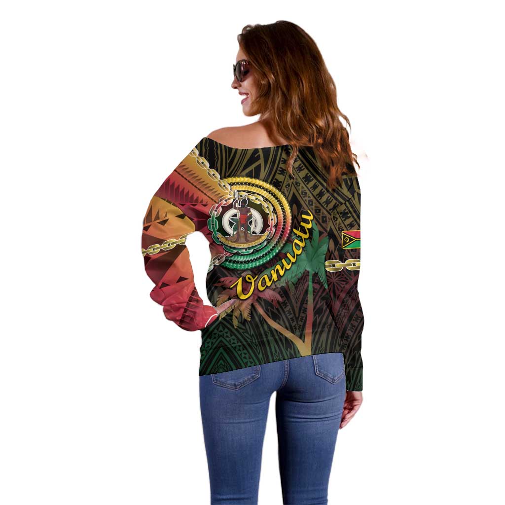 Vanuatu Espiritu Santo Island Off Shoulder Sweater Beach Landscape