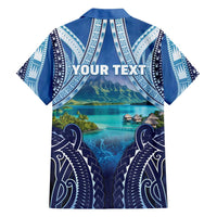Personalised French Polynesia Bora Bora Family Matching Off Shoulder Maxi Dress and Hawaiian Shirt Beach Landscape Polynesian Style LT05 - Polynesian Pride