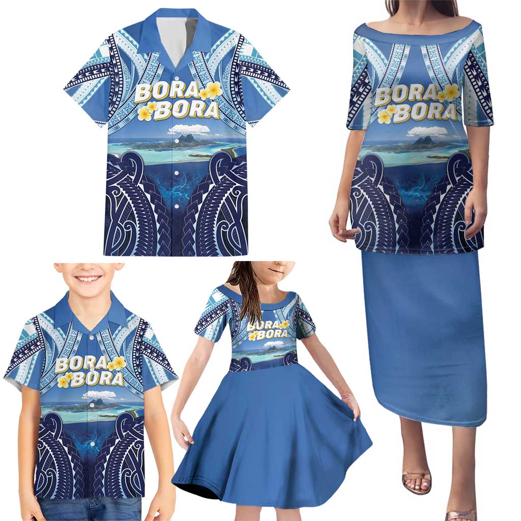 Personalised French Polynesia Bora Bora Family Matching Puletasi and Hawaiian Shirt Beach Landscape Polynesian Style LT05 - Polynesian Pride