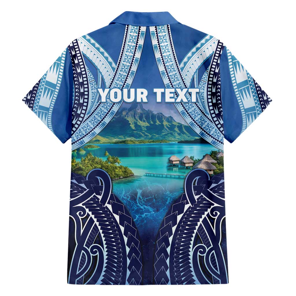 Personalised French Polynesia Bora Bora Family Matching Short Sleeve Bodycon Dress and Hawaiian Shirt Beach Landscape Polynesian Style LT05 - Polynesian Pride