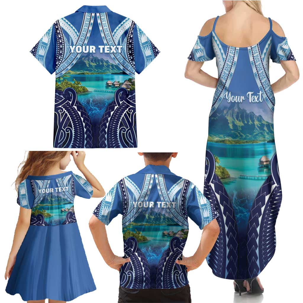 Personalised French Polynesia Bora Bora Family Matching Summer Maxi Dress and Hawaiian Shirt Beach Landscape Polynesian Style LT05 - Polynesian Pride