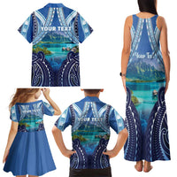 Personalised French Polynesia Bora Bora Family Matching Tank Maxi Dress and Hawaiian Shirt Beach Landscape Polynesian Style LT05 - Polynesian Pride