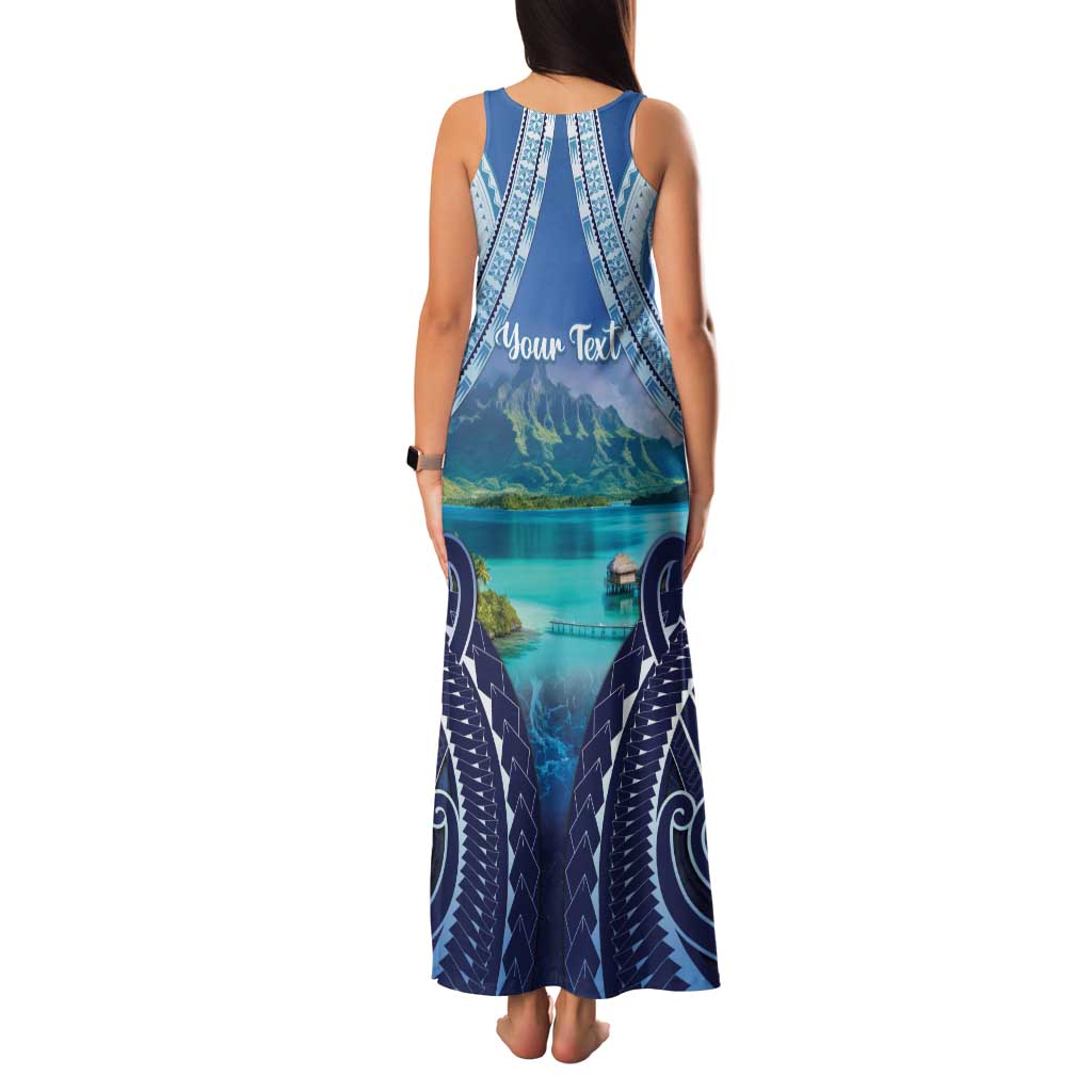 Personalised French Polynesia Bora Bora Family Matching Tank Maxi Dress and Hawaiian Shirt Beach Landscape Polynesian Style LT05 - Polynesian Pride