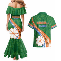 Personalised Marshall Islands Kwajalein Atoll Couples Matching Mermaid Dress and Hawaiian Shirt Polynesian Tribal Tattoo LT05 - Polynesian Pride